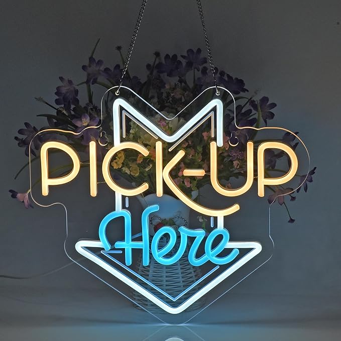 PICK-UP Here Neon Sign, Neon Lights Hanging Wall Art Decoration - Image 6