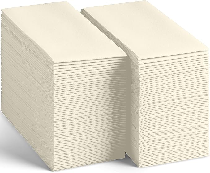 200-Pack Disposable Linen-Feel Champagne Napkins, Party Or Event by SERVIETTO