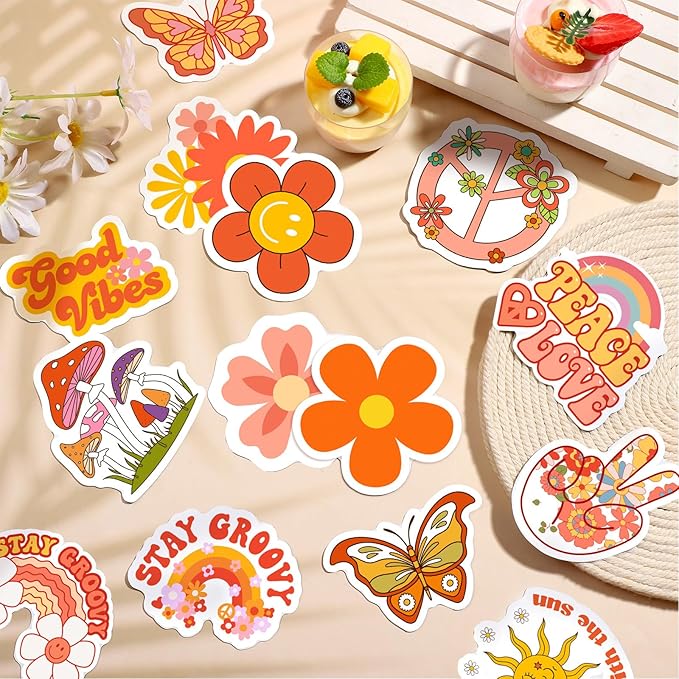 25 Pieces Hippie Car Flower Magnet Groovy Boho Flower Refrigerator Magnets - Image 3