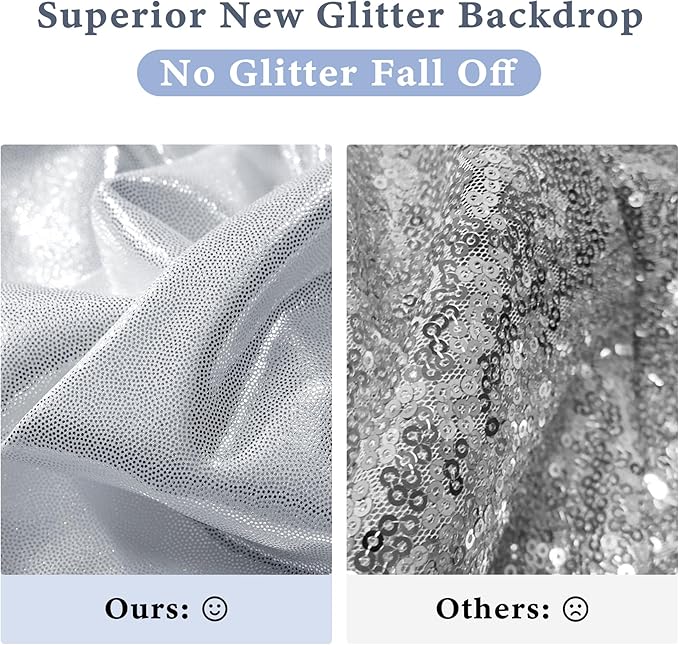 Outpain Thick 30 ft x 10 ft Silver Sequin Backdrop Curtain - Image 4