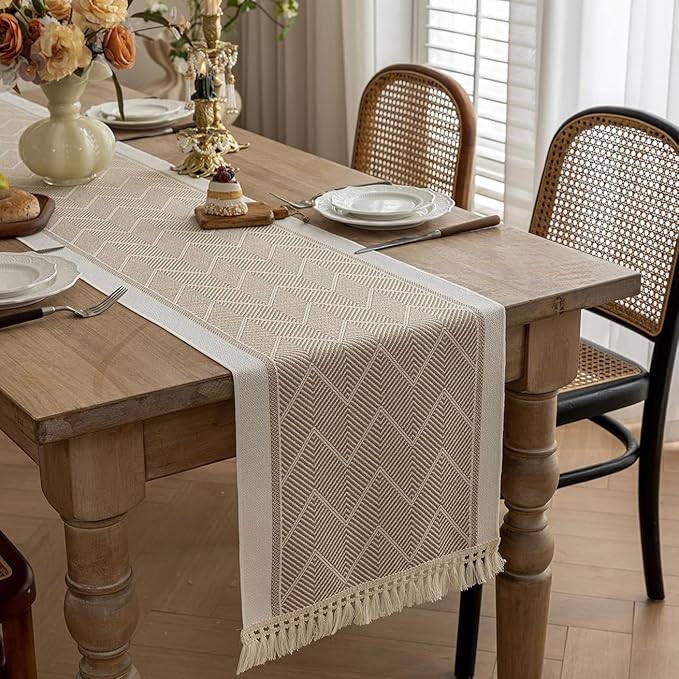 Table Runners 72 Inches Long Waterproof Boho Table Runner by UWWGKK
