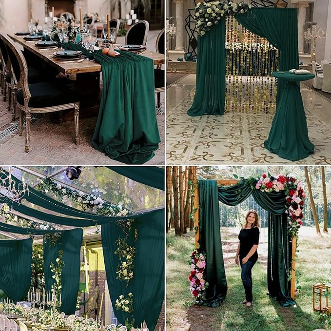 8 Panels Wedding Arch Draping Fabric 28" x20Ft Wedding Arch Drapes Chiffon - Image 4