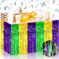 3 Pack 29 x108 Inch Gold Green Purple Foil Fringe Table Skirts Metallic Banner by Mebiornt