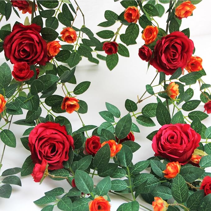 6FT Bendable Flower Garland, Artificial Rose Vine Hanging Floral Garland - Image 3