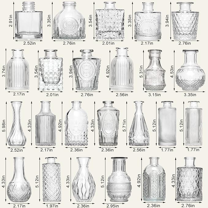 Arme Glass Bud Vase Set of 60 Pcs, Small Clear Glass Bud Vases in Bulk - Image 3