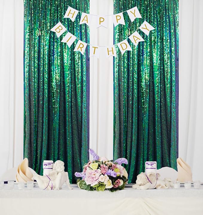 ShiDianYi Iridescent Green Sequin Backdrops - Image 3