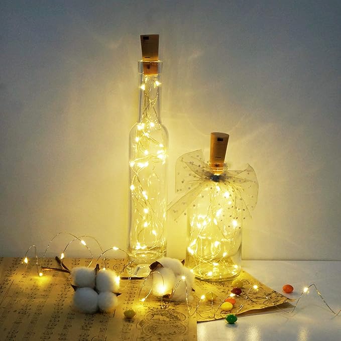 20 LED Wine Bottle Lights with Cork, 15 Pack Battery Operated Cork Shape Fairy - Image 7