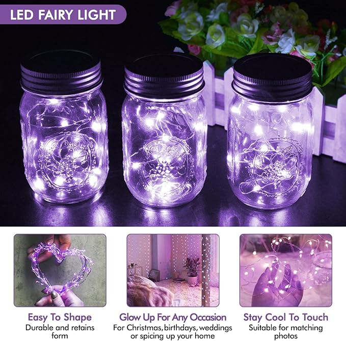 12 Pack Fairy Lights Battery Operated String Lights，7FT 20LED Waterproof Silver - Image 4