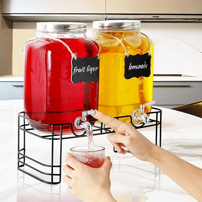2 Gallon Drink Dispensers for Parties, 2 Pack Beverage Dispensers - Image 7