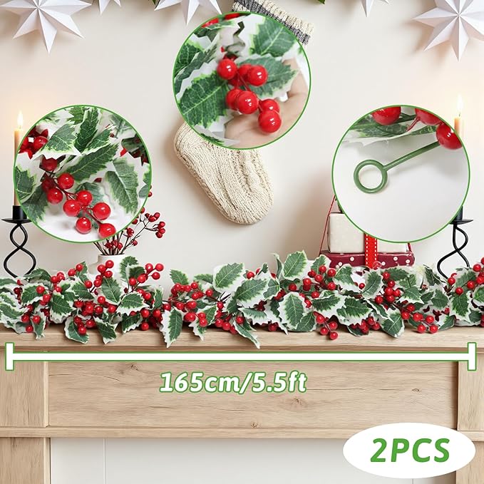 MAKHOT 2-Piece Christmas Garland Suitable - Image 3