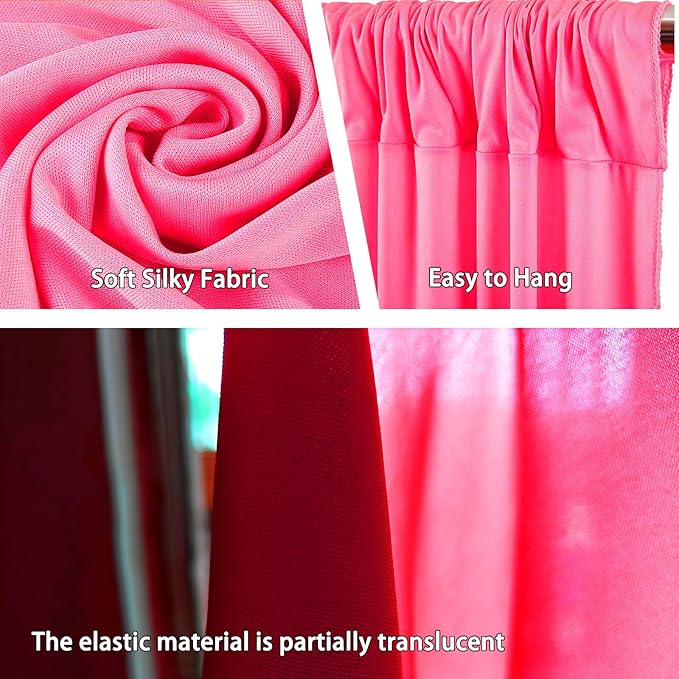 10 x 7 Feet Fluorescent Pink Backdrop Curtain - Image 3