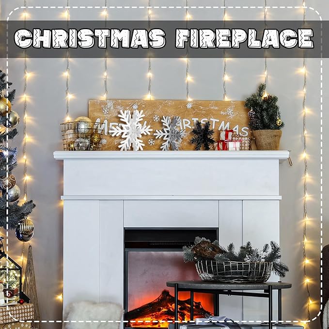 Bucherry 12 Pcs Wooden Snowflake Table Decor 3D Snowflake Tabletop Signs and - Image 5