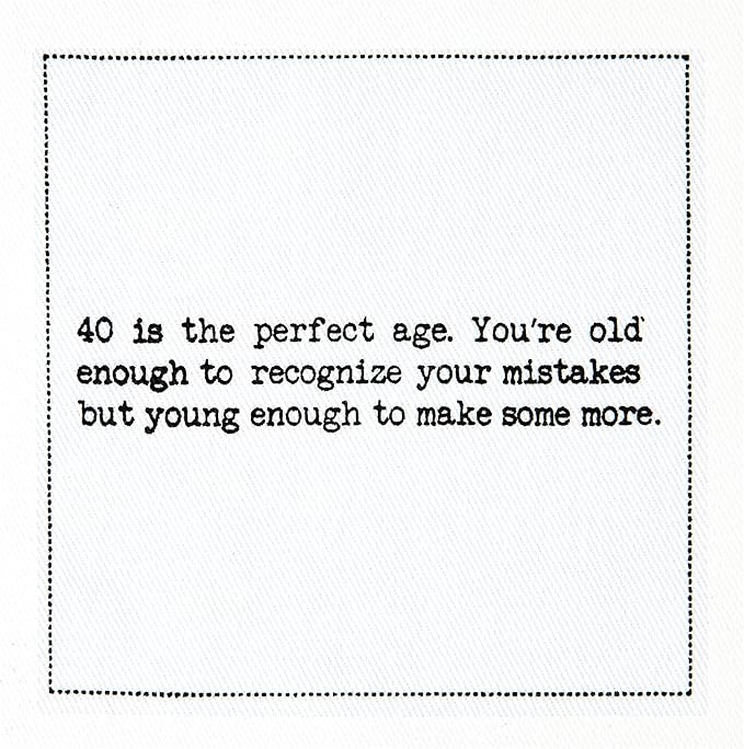 Five Star Napkins 40th Birthday Quotes White Cotton Cocktail Napkins, Beverage - Image 5