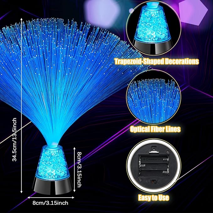 Patelai 10 Pcs LED Fiber Optic Lamp Color Changing Fiber Optic Night Light - Image 2