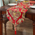 Jacquard Red Table Runner 120" Chenille Decorations by HeMiaor