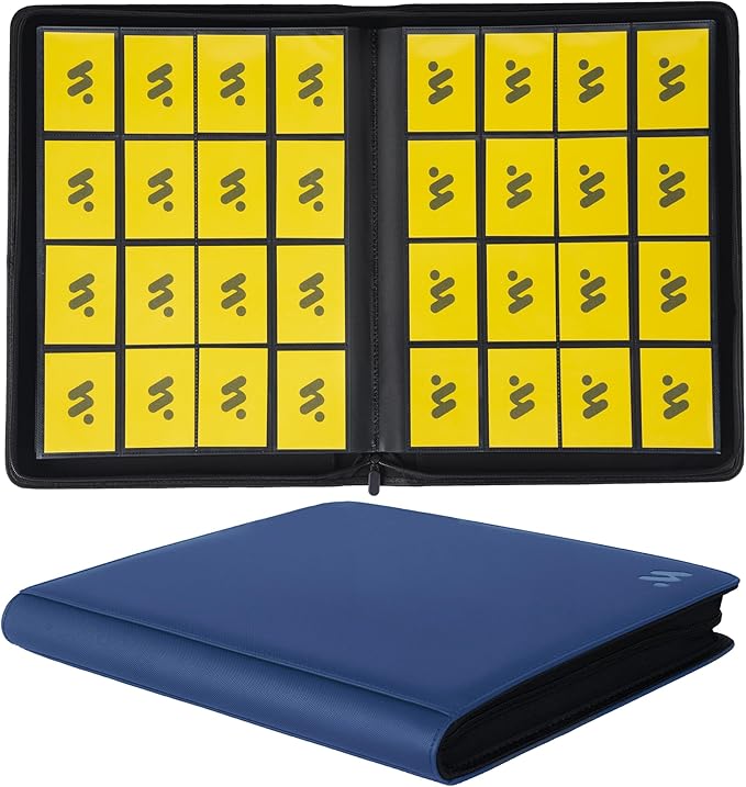 Premium 1000+ Pockets Card Binder, 16 Pockets Trading Card Binder Ringless Side by MORABTO