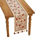 ISAENNE Designer Elegant Linen Table Runner 87 Inches Long, Vintage Orange by Isaennehomedecoration