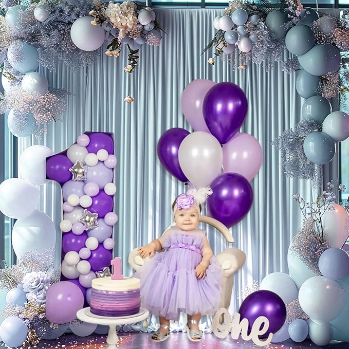 10 x 10 Feet Blueish Gray Backdrop Curtain - Image 4