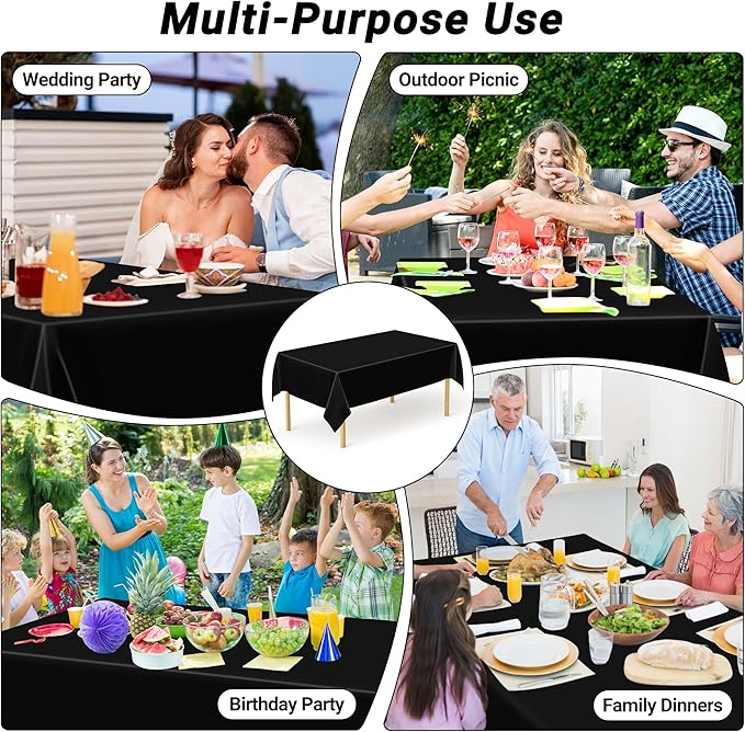 QZYL 12 PCS Table Cloth Rectangle, 54 X 108 in Disposable Christmas Table Cloth - Image 6