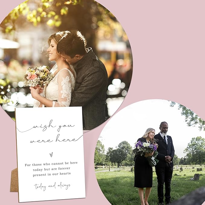 Wish You Were Here, Wedding Memorial Sign, 8x11 White Minimalist Style Memorial - Image 5