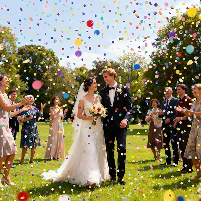 RYKOMO 20000 Pieces 1 Inch Round Tissue Paper Confetti, 7oz Multicolor Table - Image 7