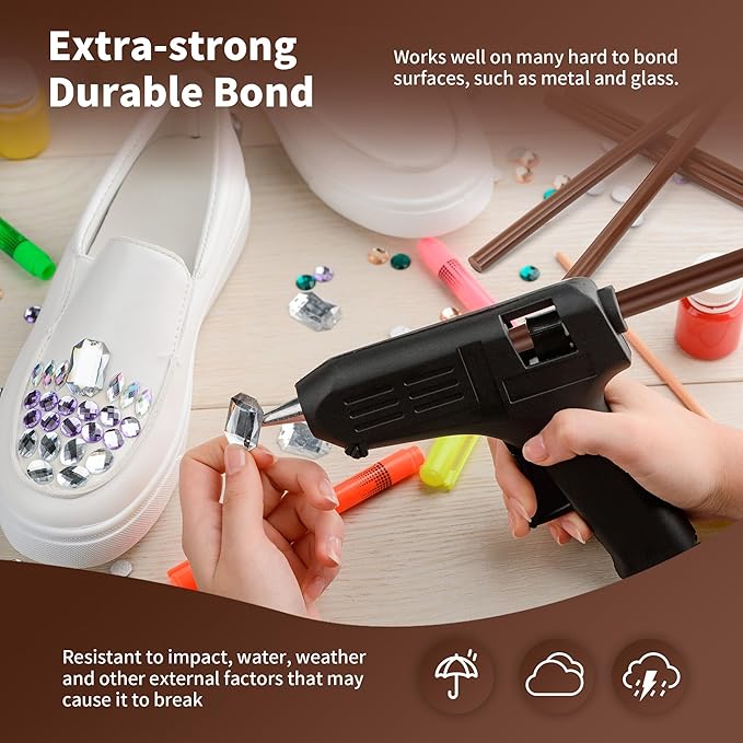 MATUFF Brown hot Glue Sticks Full Size 0.43” Dia x 8” Long, All-Purpose Colored - Image 5