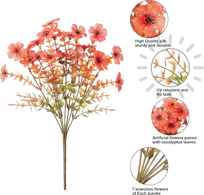 HyeFlora Artificial Fall Flowers Faux Mums - Image 3