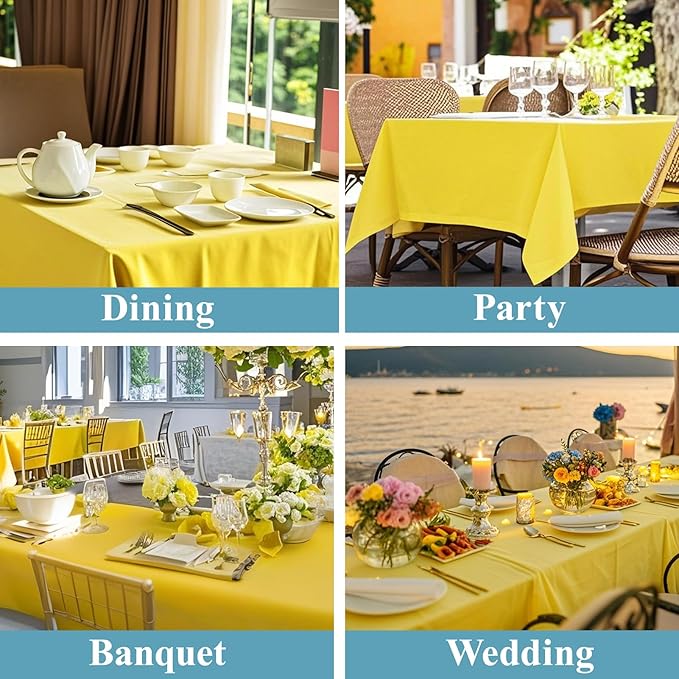 VidaFete Tablecloth 6 Pack 90 * 156inch Rectangle Table Cloth Polyester - Image 6