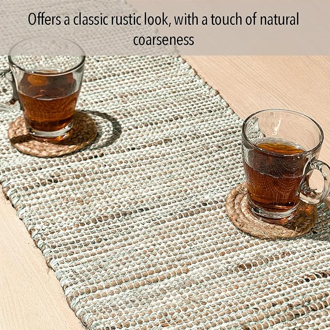 Chardin home Natural Jute Table Runner 13x90 Inch – Vintage Boho Rustic Table - Image 5