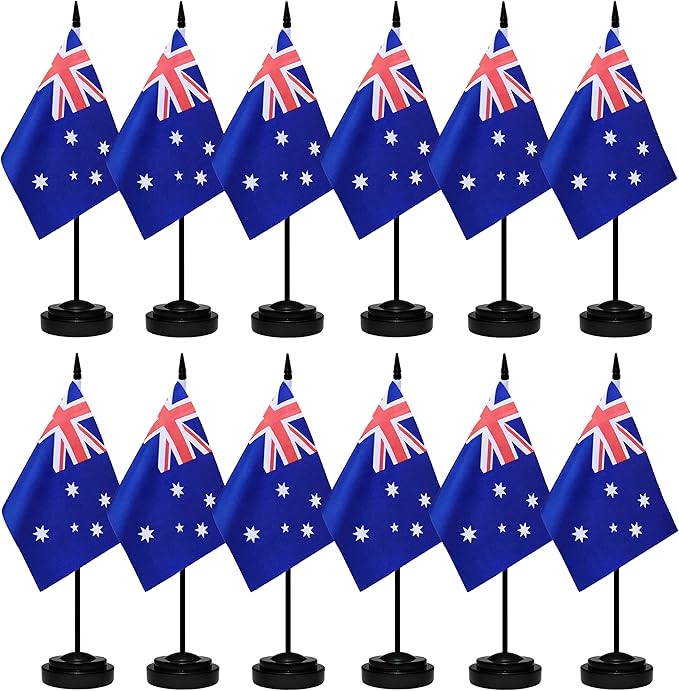 12 Pack Australia Desk Flags Set, Australian Small Mini Table Office Flags by BCLin