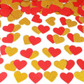 200 Pcs Red Gold Heart Paper Confetti by KALOR