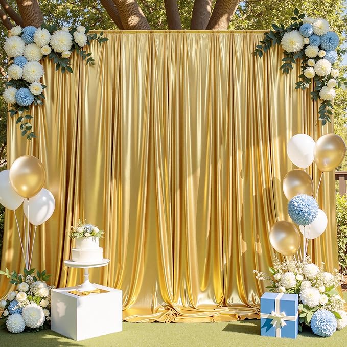 30ft x 10ft Gold Sequin Backdrop Curtain - Image 3