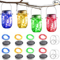 Solar Mason Jar Lights, 8 Pack 20 LED Waterproof Fairy Firefly Jar Lids String by SunKite