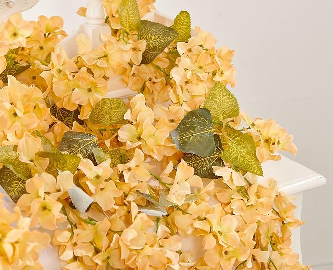 Flower Garland, Artificial Hydrangea Vine Flowers, Hanging Fake Hydrangeas Vine - Image 7