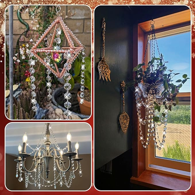 10 PCS Crystal Garland Strands, 33ft Hanging Crystal Strings - Image 7