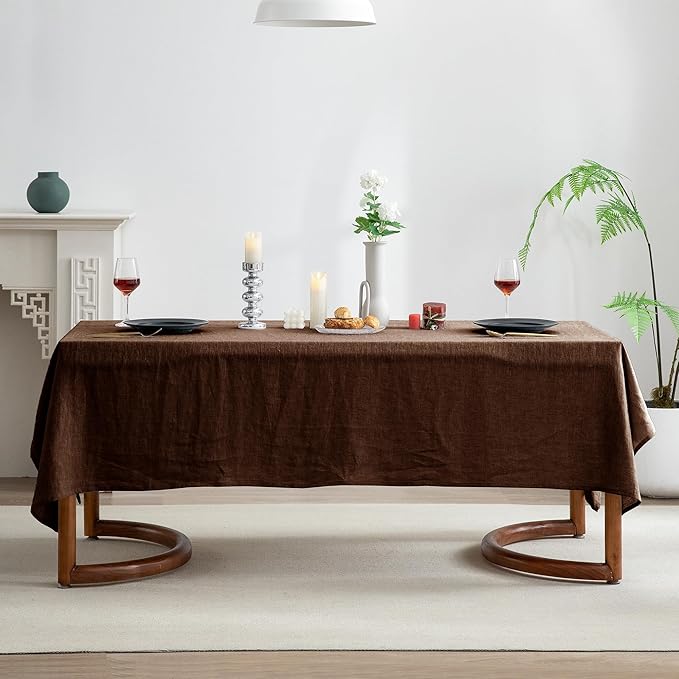 EVERLY 100% Pure Linen Rectangle Tablecloths 60x108Inches - Image 2