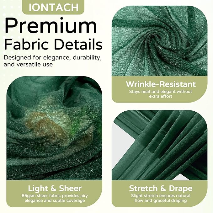Wedding Arch Draping Fabric 29" x 19Ft Sheer Drapes - Image 4
