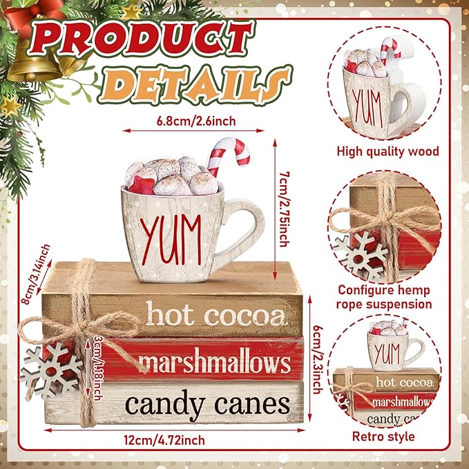 4 Pcs Christmas Table Decorations Winter Snowflake Tiered Tray Decorations - Image 2