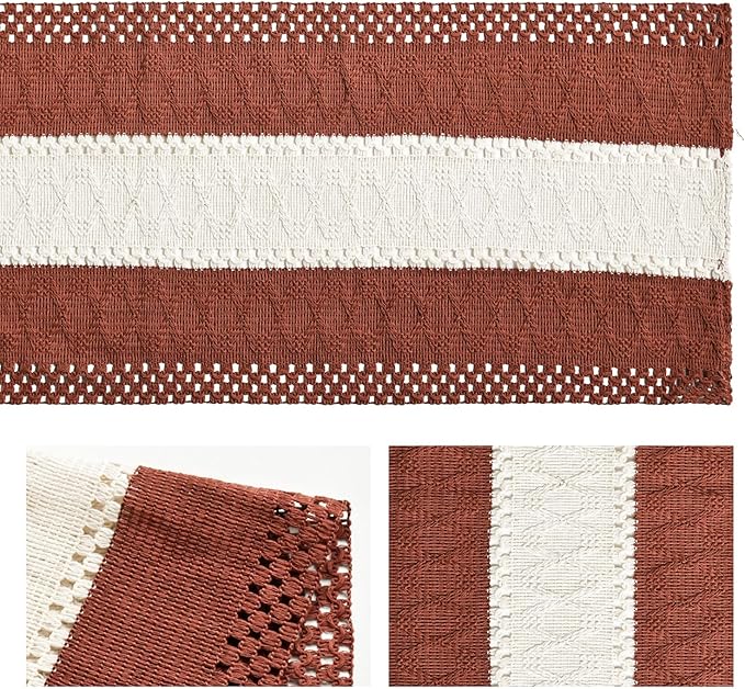 Artoid Mode Caramel Farmhouse Rustic Table Runner, Seasonal Hollow Kitchen - Image 6