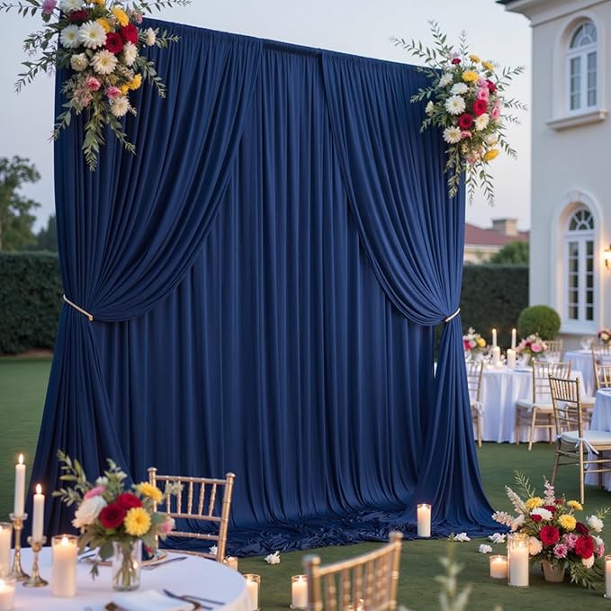 20ftx10ft Navy Blue Backdrop Curtains by CO-AVE