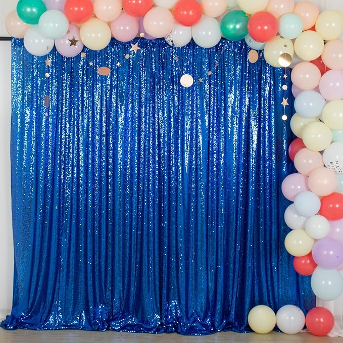 ShinyBeauty Royal Blue Sequin Backdrop 10FTx10FT Photo Backdrop by ShinyBeauty
