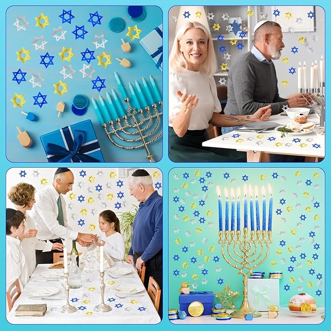MARFOREVER Star of David Glitter Confetti, Hanukkah Confetti Table Decorations - Image 7