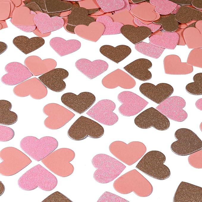 200 Pcs Pink Heart Paper Confetti by KALOR
