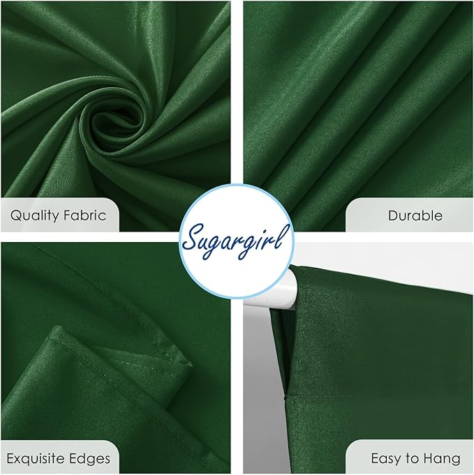 Sugargirl 10x10FT Green Backdrop Curtains Polyester Photo Backdrop Drapes - Image 6