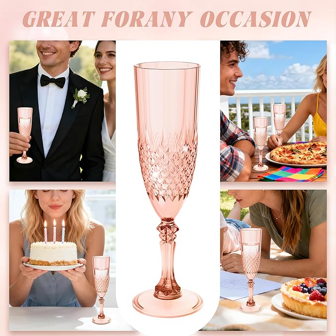Plastic Champagne Flutes, for Weddings Bachelor Parties Toasting and Events - Image 4