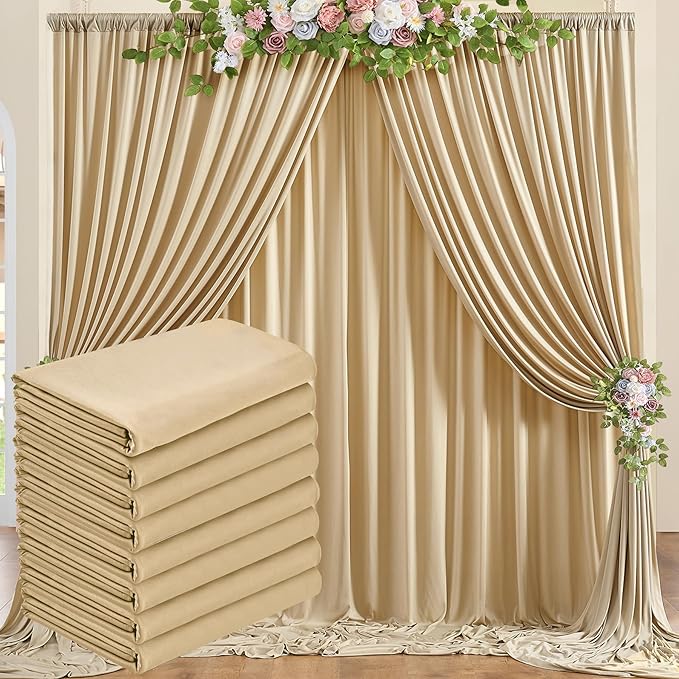 40x8 ft Thick Beige Backdrop Curtain by Outpain