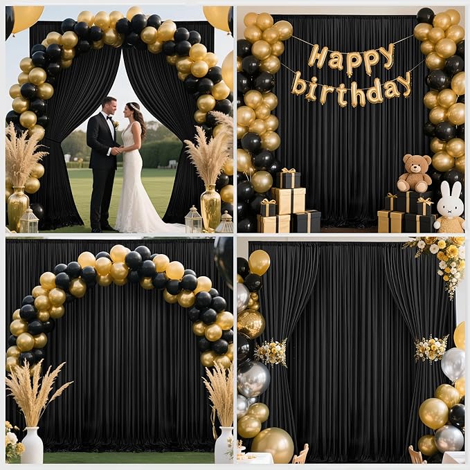 40x10ft Backdrop Curtains for Parties, 8 Panels 5x10ft Curtains Photography - Image 7