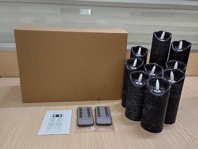 Hausware Set of 9 Flameless Candles Battery Operated LED Real Wax Flickering - Image 11