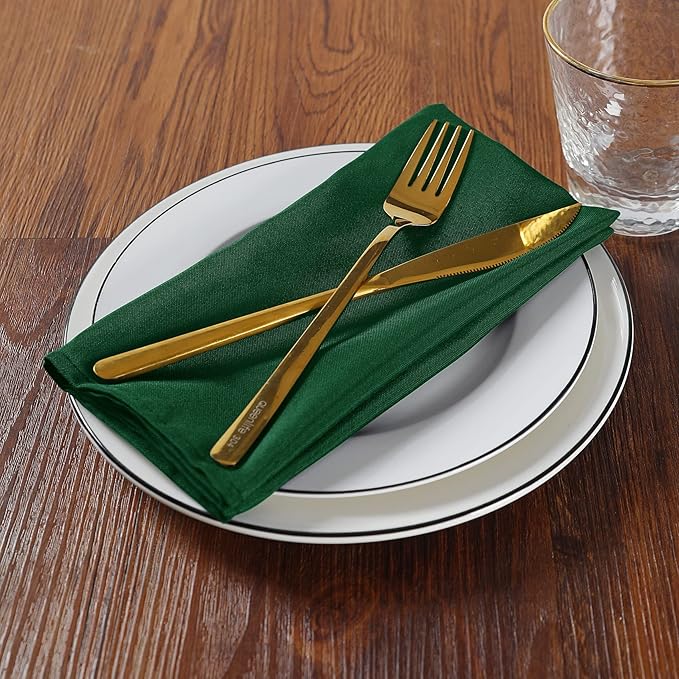 Cloth Napkins 17x17 inch Washable Polyester Dinner Napkins Soft Table Napkins - Image 4