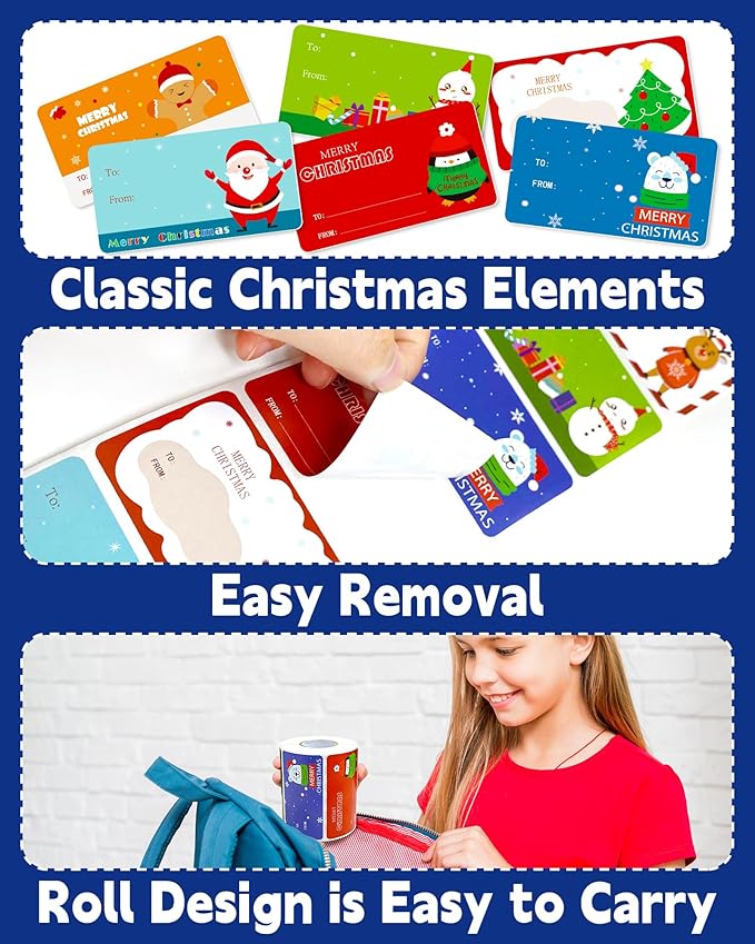 Greingways 500 Christmas Name Tags Stickers - Image 5